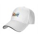 Black baseball cap with cute punctuation characters and speech bubbles