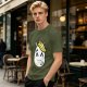 Olive T-Shirt With Cute Cartoon Horse Graphic Print