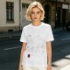 Oversized Olive Green T-Shirt with Red Stamp Detail
