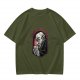 Olive T-Shirt with Vampire Coffee Before Coffin Graphic Print
