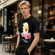 Olive T-Shirt With Happy Fried Egg And Bacon Graphic Print