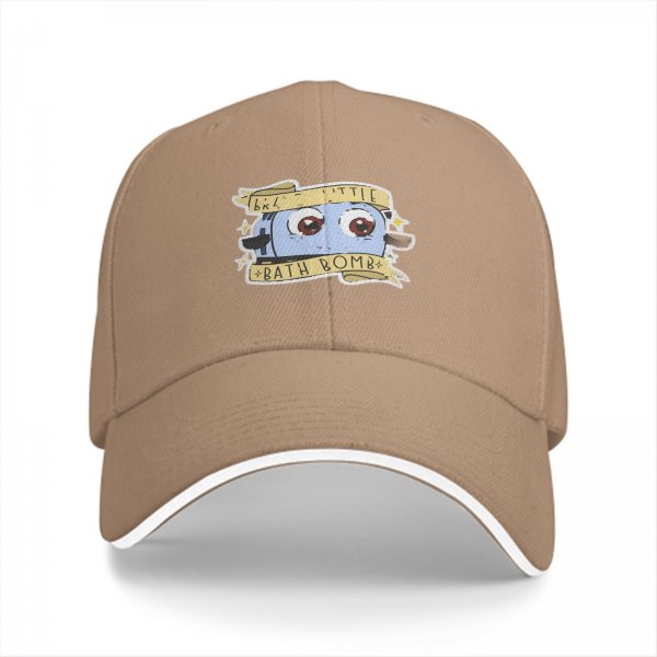 Black Baseball Cap With Cute 'Big Little Bath Bomb' Graphic Design