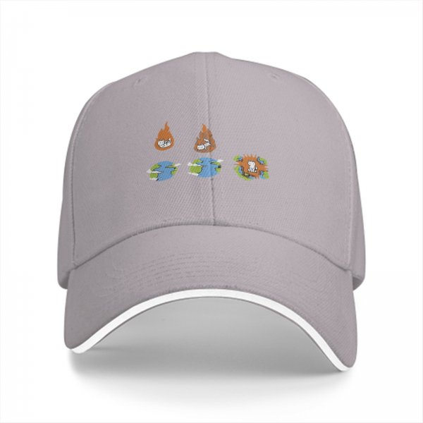Black Baseball Cap With Cat Earth Fire Graphic Design