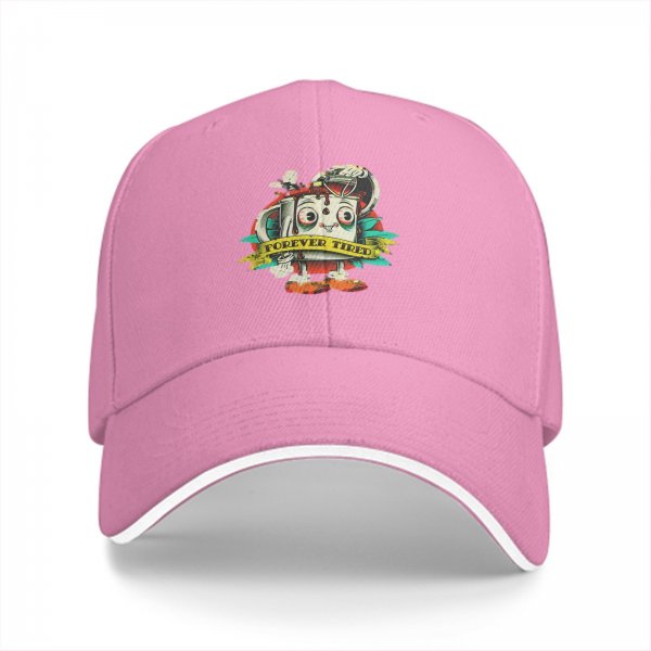 Forever Tired Cartoon Coffee Mug Graphic Black Baseball Cap