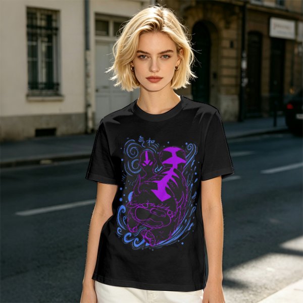 Olive Green T-Shirt With Neon Purple Avatar The Last Airbender Art Print
