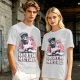 Olive t-shirt with cute grim reaper riding unicorn and death metal graphic