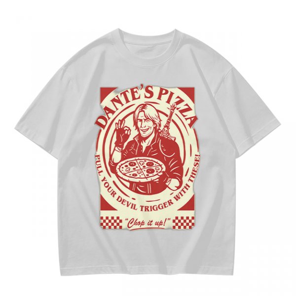 Dante's Pizza Devil Trigger Themed Graphic T-Shirt