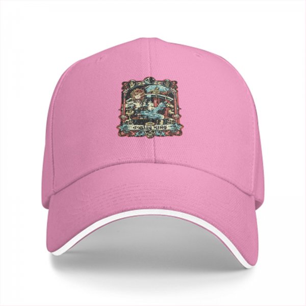 Black Baseball Cap with Vintage Goblin King Art Print