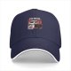 Black baseball cap with raccoon graphic doing the bare minimum