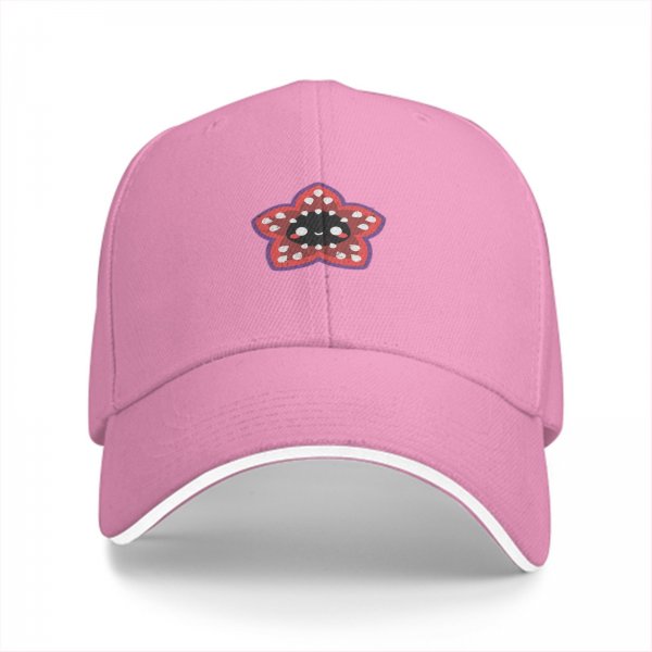 Black Baseball Cap With Cute Demogorgon Monster Print