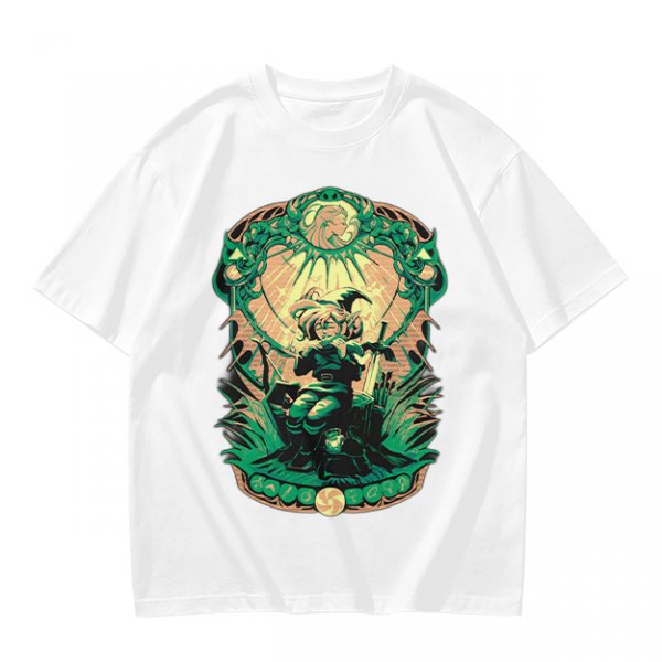 Olive Green T-Shirt With Fantasy Warrior Graphic Print
