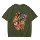 Olive t-shirt with The Legend of Zelda retro game characters print