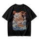 Olive T-Shirt With Great Wave Inspired Monster Ramen Bowl Art