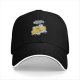 Black baseball cap with cheese and mice graphic print