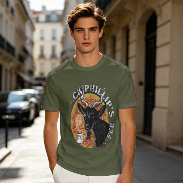 Black Phillip's Coffee Goat Graphic T-Shirt Design
