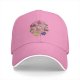 Black Baseball Cap With Cute Fruit Bird Floral Graphic Design
