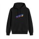 Black graphic hoodie with 'The Less You Know' retro star print