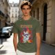 Olive t-shirt with cartoon dog and 'God has allowed me to live another day' print