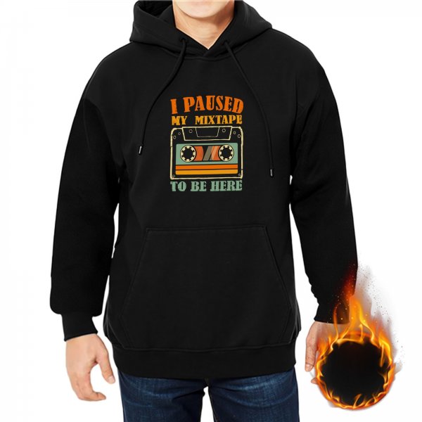 I Paused My Mixtape To Be Here Retro Graphic Hoodie