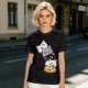 Olive T-Shirt With Stacked Cute Chibi Cats Graphic