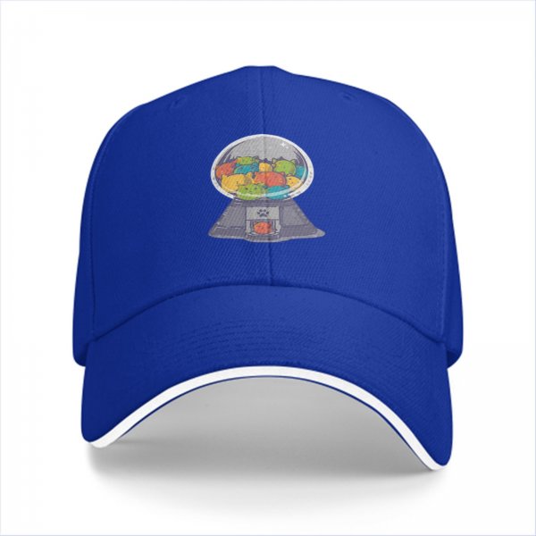 Black Baseball Cap With Cat Gumball Machine Graphic
