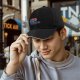 Black Baseball Cap With Psychedelic Colorful Beast Graphic Print