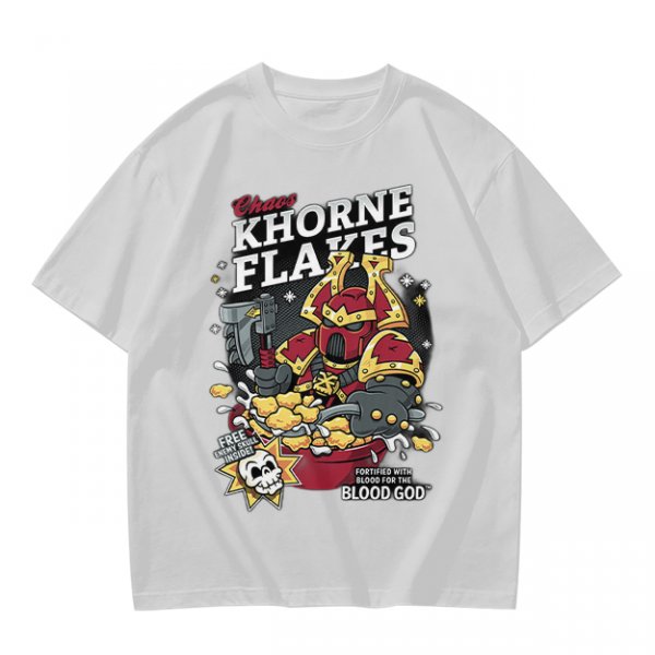 Khorne Flakes Chaos Cereal Themed Graphic T-Shirt