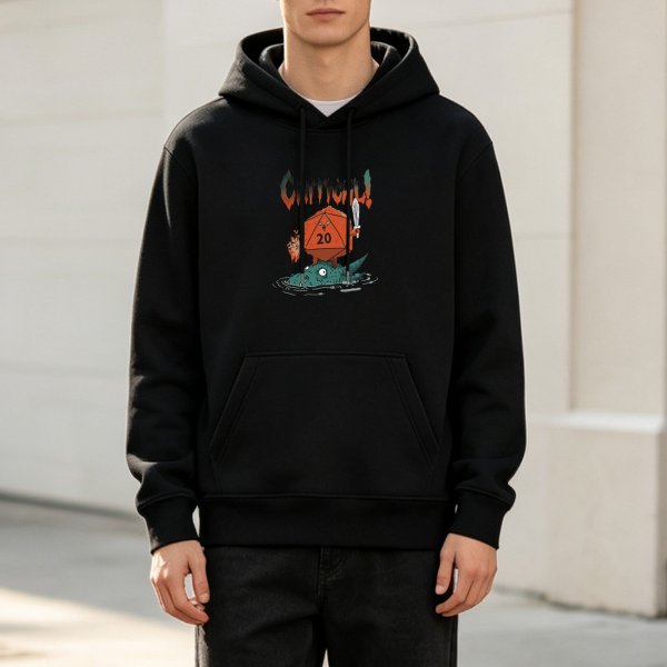 Critical Hit D20 Monster Slayer Hoodie For Tabletop RPG Fans