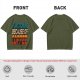 Olive Graphic T-Shirt with 'Functioning Because Of Coffee' Retro Print