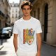 Olive T-Shirt With Ramen Bowl Graphic and Vertical Text Print