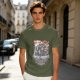 Olive Green T-Shirt with Japanese Ramen Themed Anime Art Print