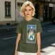 Olive T-shirt with My Neighbor Totoro Forest Spirit Tarot-style Print