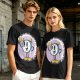 Olive T-Shirt With Cartoon Clock Holding Beer 'Happy Hour' Print