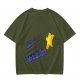 Olive Graphic T-Shirt With Star And Rainbow Text Design