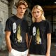 Olive T-Shirt With Cartoon Marshmallow and Burning Character Print