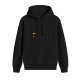 Black Hoodie With Minimal Gold Graphic Design