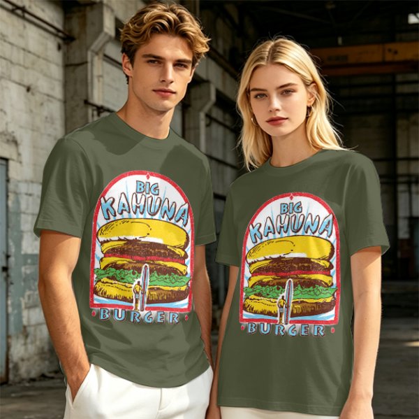 Olive T-Shirt with Big Kahuna Burger Graphic Print