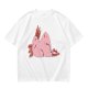 Olive Green T-Shirt With Pink Axolotl Graphic Print