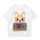 Olive t-shirt with corgi graphic and 'I'll Be Watching You' snack quote