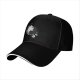 Black Baseball Cap With Yin Yang Cats Graphic Design