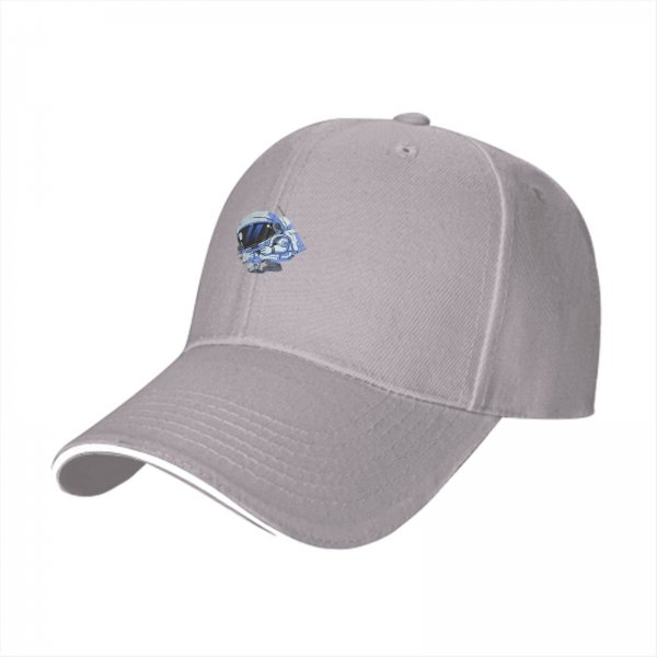 Black Baseball Cap With Cute Floating Astronaut Graphic