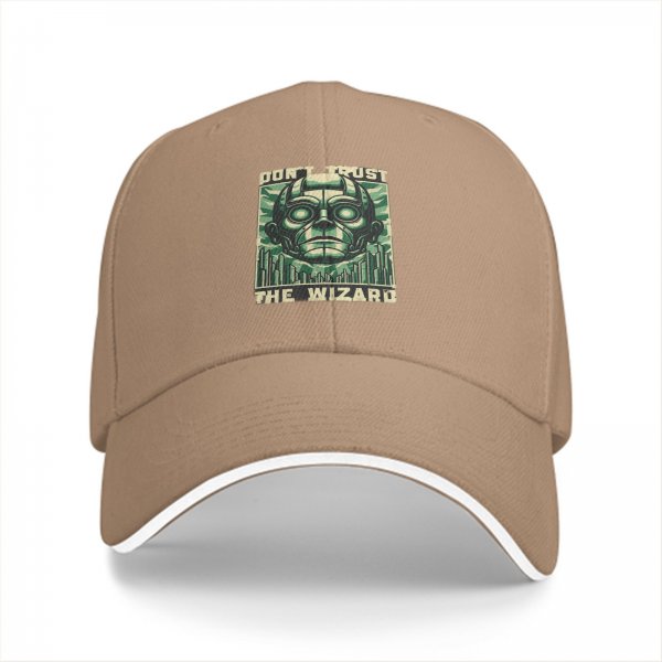 Black baseball cap with 'Don't Trust The Wizard' robot graphic