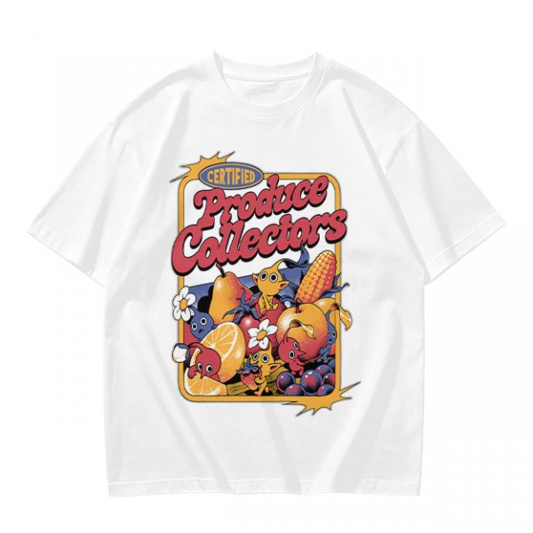 Certified Produce Collectors Graphic T-Shirt with Fruit and Creatures