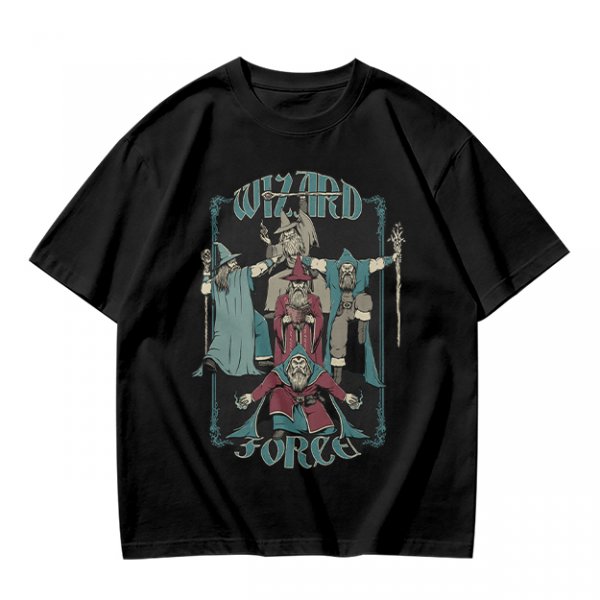 Olive T-Shirt With Wizard Force Graphic Art Print