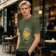 Olive T-Shirt With Silently Judging Loudly Correcting Cat Print