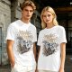 Make Coffee Not War Skeleton Hand Graphic T-Shirt