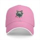 Black Baseball Cap With Japanese Style Cat Mask Art Print