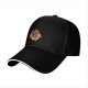 Black baseball cap with goat skulls and flames graphic