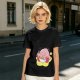 Olive T-shirt Featuring Kirby Eating Ramen on a Warp Star