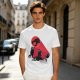Olive T-Shirt With Black Cats And Red Panther Signal Graphic